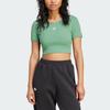 Adidas Originals Essentials Ribbed Crop T-Shirt Women Tops Light-Green IY9665
