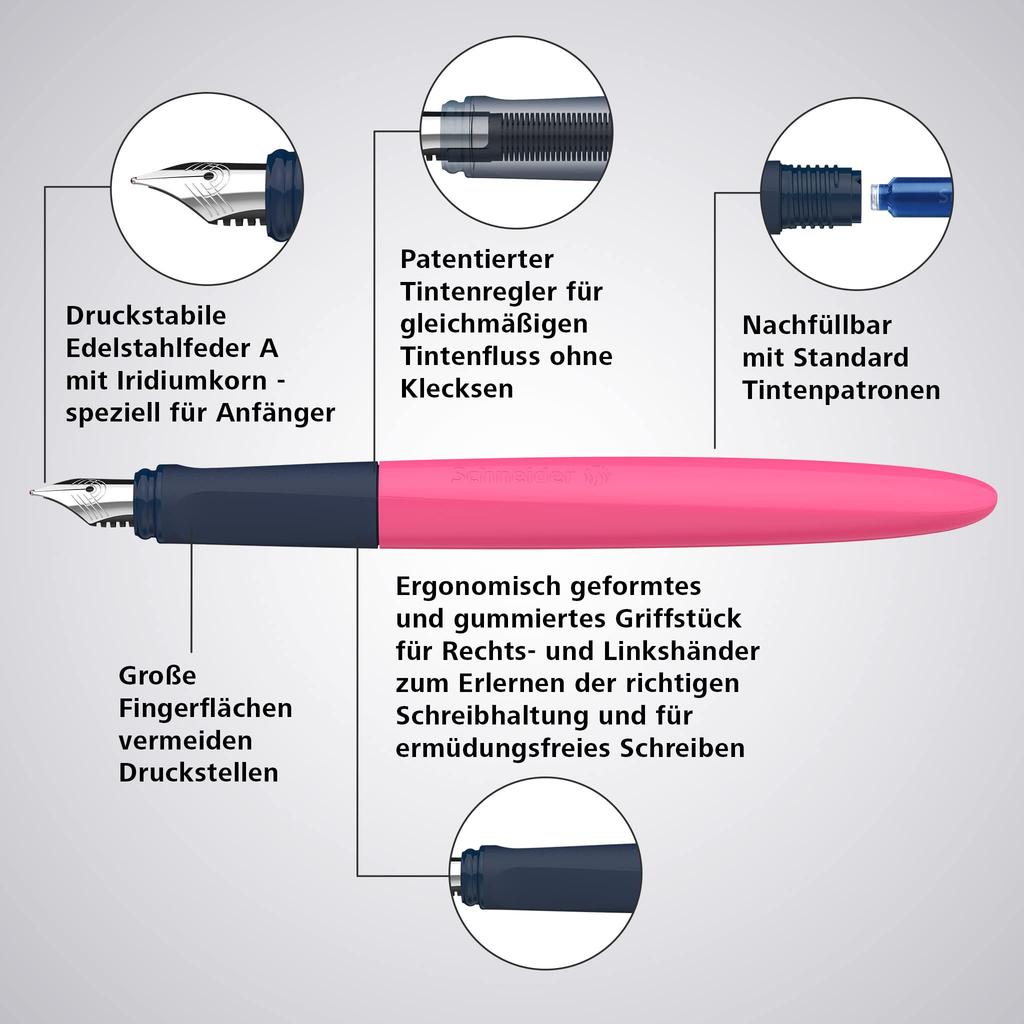 Schneider Fountain Pen Wavey Pink WV162119B (Boxed)