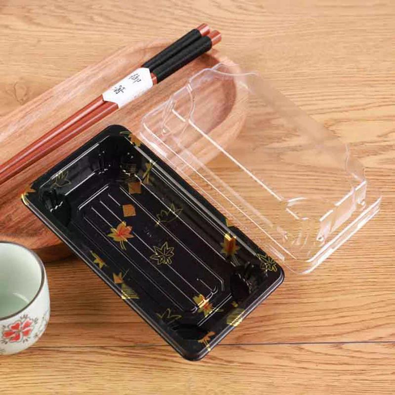 10 szt. pogrubionych pudełek na sushi z pokrywkami, jednorazowe, ekologiczne pojemniki na żywność, pudełka na wynos, pojemniki na wynos