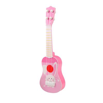 Kinder Ukulele Spielzeug Plastik Mini 4 Saiten Frühe Bildungsinstrumente Musikalisches Geschenk 35cm 8042A Rosa
