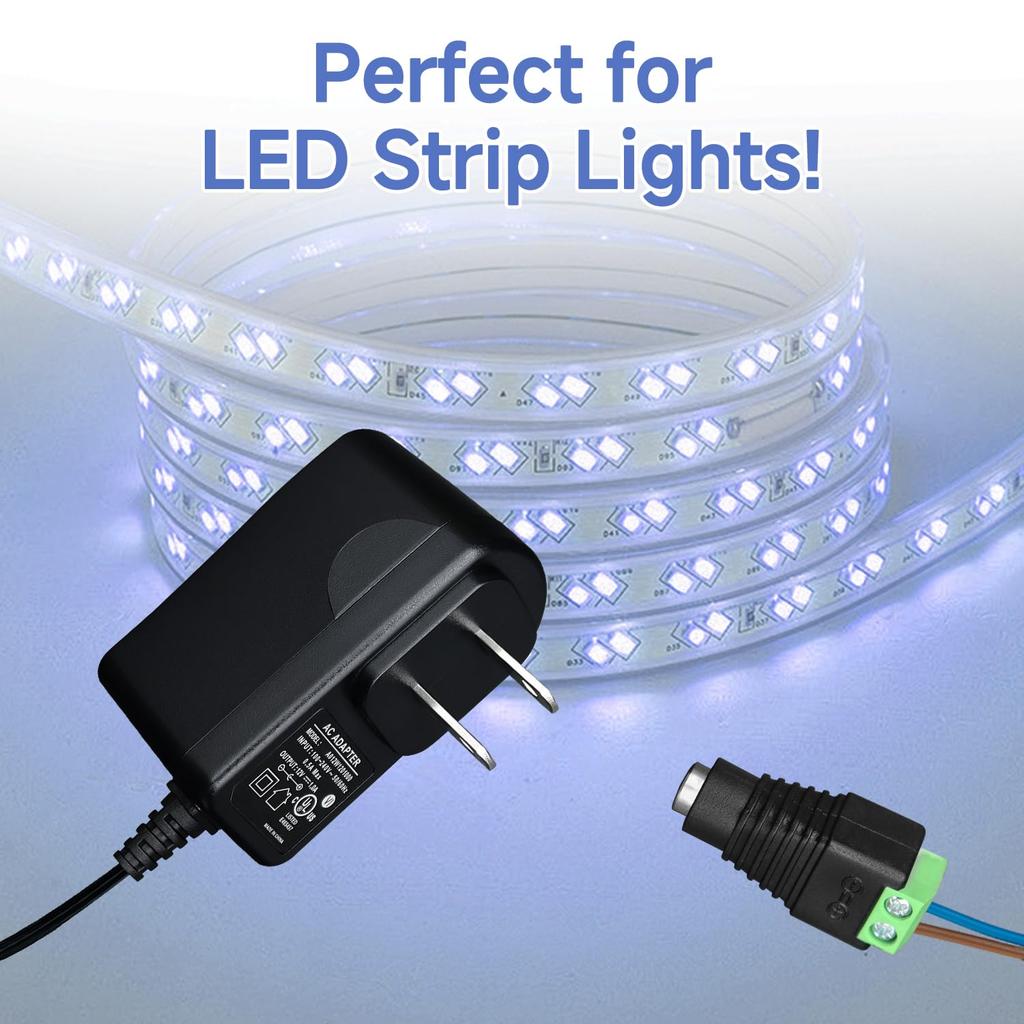 10 Pairs (10 X Male + 10 X Female) 12V 5.5mm X 2.1mm DC Power Jack Plug Adapter Connector for LED Strip, CCTV Security Camera, and More