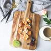 Wooden Charcuterie Board Kitchen Cutting Board with Handles Rectangular Round Serving Tray for Slicing Fruit Meat Cheese Bread