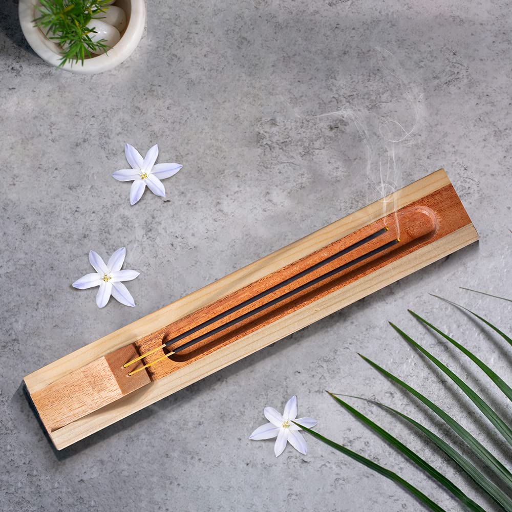 Soulveda Kraftz Handcrafted Wooden Merry Go Round Incense Holder Stand For Home Meditation Decor Brown