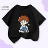 Unisex Kids Cartoon Print Cotton T-Shirt, Short Sleeve, Summer Trendy Top