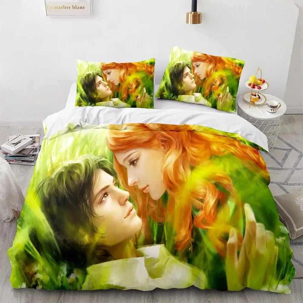 Couple Lovers Gift Duvet Cover Set Love Comforter Cover Valentine'S Day Bedding Set Queen King Size 3Pcs Polyester Quilt Cover