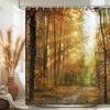 Wald Herbst Sonnenschauer Duschvorhang Naturlandschaft Wasserdicht Waschbar Polyester Duschvorhang 180 x 180cm mit 12 Haken