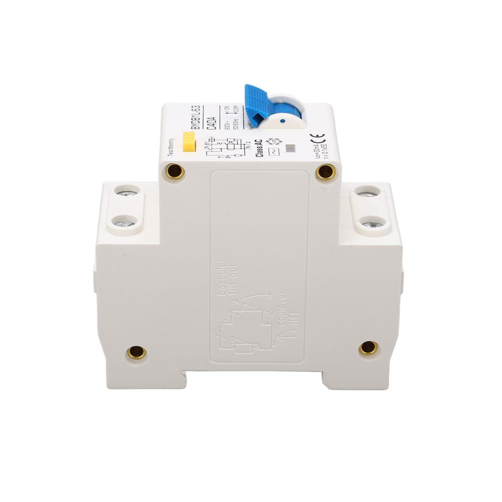 AC Leakage Protector 40A Flame Retardant Overload Protection Single Pole N AC Circuit Breaker with DIN Guide Rail 230V
