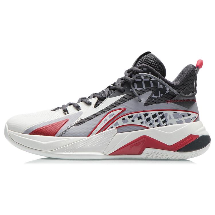 

Li Ning Fighting Falcon Basketball Shoes Men s Mid top White/Turquoise Gray Purple/Ebony Black ABAR093-2 41.5