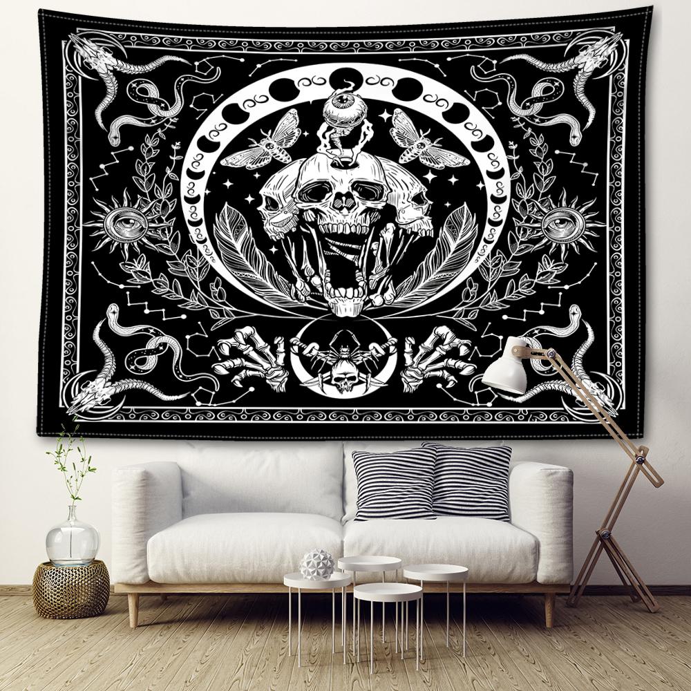 

Гобелен с изображением бабочки и черепа Таро, настенный гобелен, абстрактное искусство, хиппи, Тапитц, колдовство, таинственное общежитие, домашний декор 95x73CM
