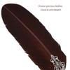 Vintage Feather Dip Pen Writing Calligraphy Quill Pen Set in Gift Box (Brown)