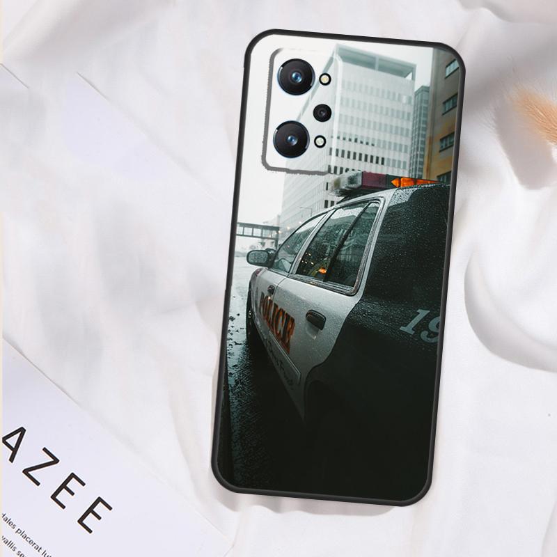 police car Case For Realme 15 14 13 11 12 Pro Plus GT6 GT7 Pro C55 C51 C53 C35 C33 C31 C61 C67 C71 C75