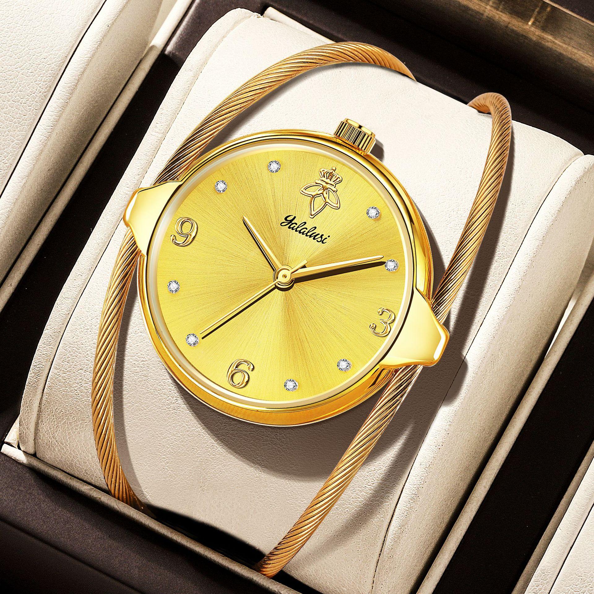 Fashion Accessorie Women's Gold Fashion Watch Mickey Simple Watch, Watch With Diamond Quartz Watch