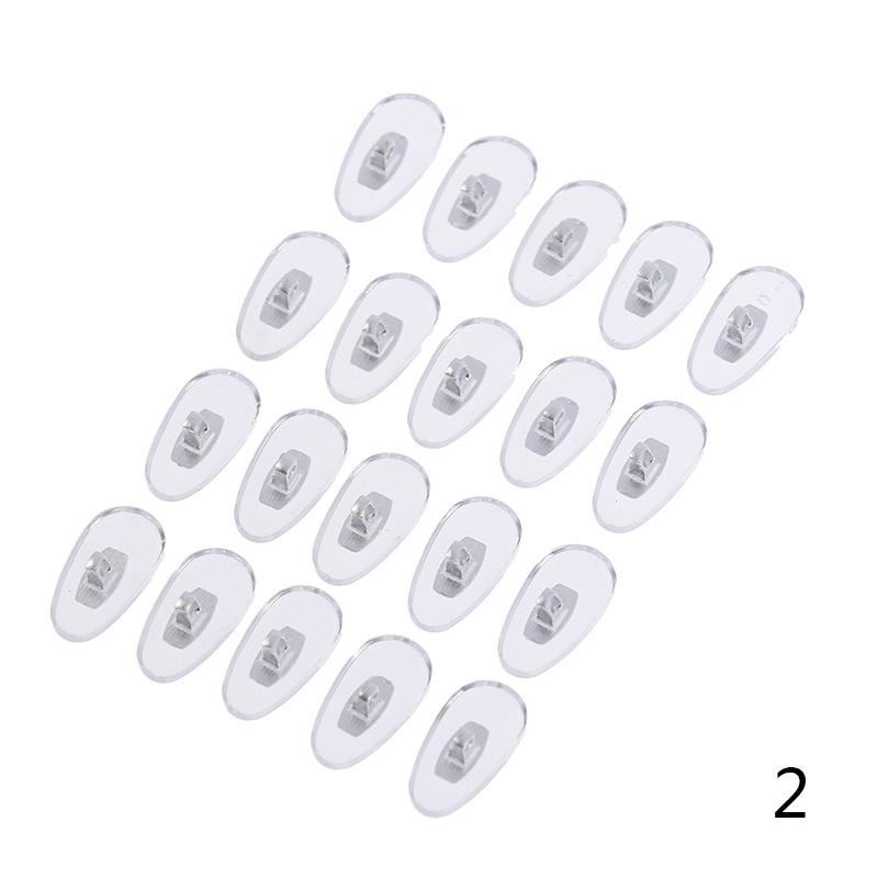 10 Pairs Eyeglasses Nose Pads Oval Nose Pieces Push Silicone Screw On Nose Pads Brace Support for Glasses Sunglasses Accessories