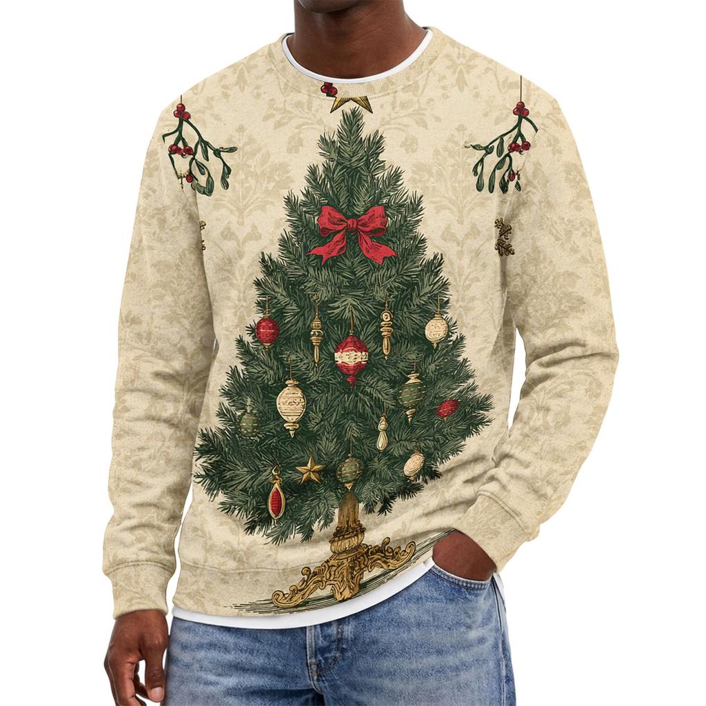 Herren Weihnachtspullover mit Rundhalsausschnitt