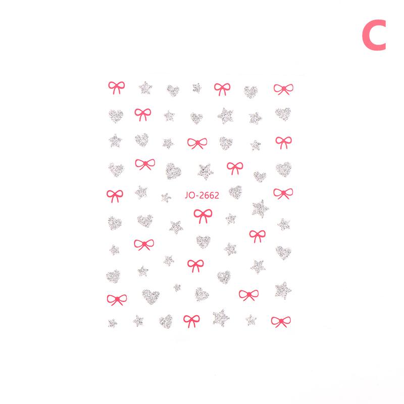 

Розовая бабочка Бабочка Бант Наклейки для ногтей Блестящие лазерные 3D бабочки Наклейки для ногтей Клейкая бабочка C