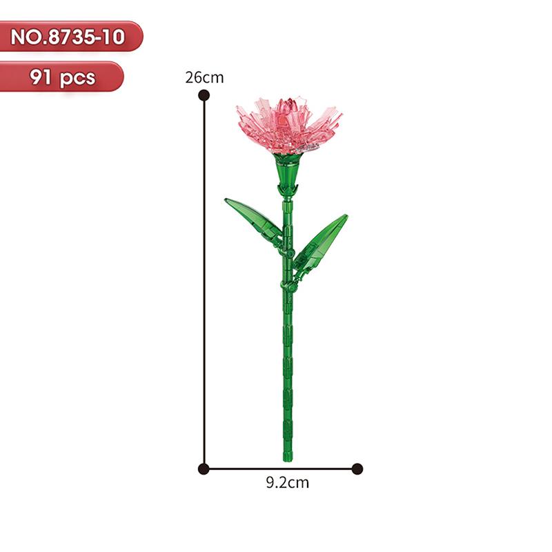 HOT MOC Flowers DIY Potted Plants Micro Landscapes Mini Art Construction Building Blocks Sets Model Dolls Brick Girls Toys Gifts