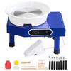 VEVOR Tornio per Ceramica, Macchina per Modellare su Ruota in Ceramica da 10 pollici, Velocità Regolabile 60-300 RPM con Pedale, Vasca Rimovibile in ABS, Pannello LCD Manuale