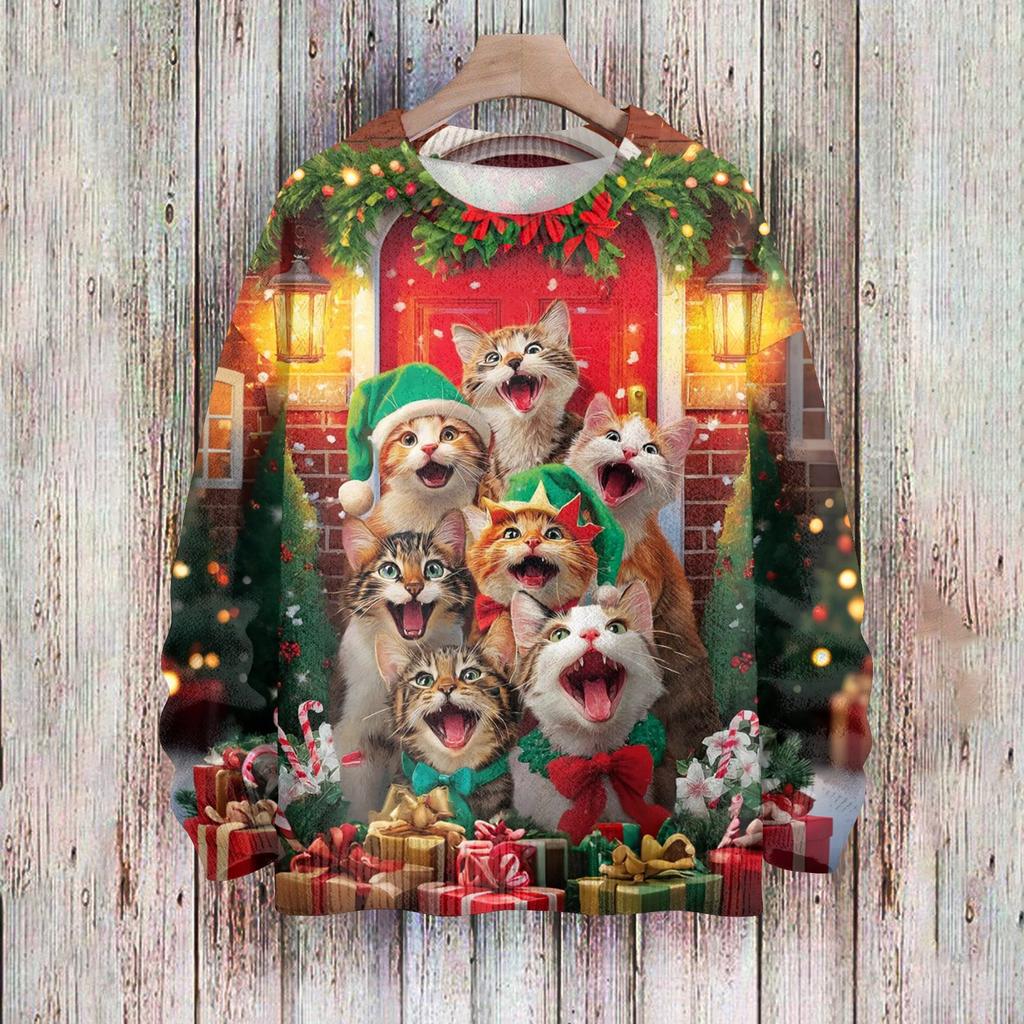 Christmas Sweatshirts For Women Knit Sweater Cute Shirt Fall Crewneck Pullover Tops