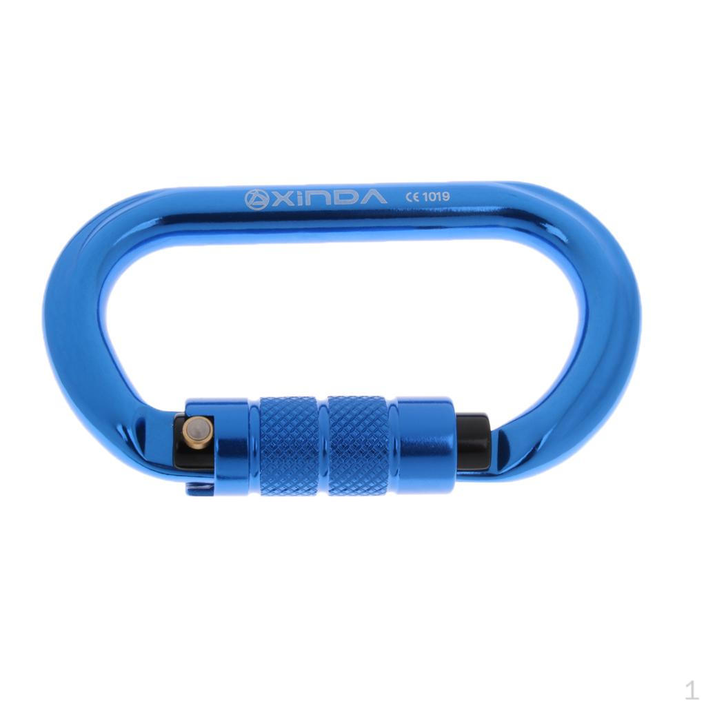 Heavy Duty Climbing O Shaped 25KN Aluminum Carabiner blue
