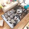 Cute Shiba Inu Dog Family Area Rug Pet Print Puppy Carpet Trendy Funny Living Room Mat Decorative Home Decor Gift
