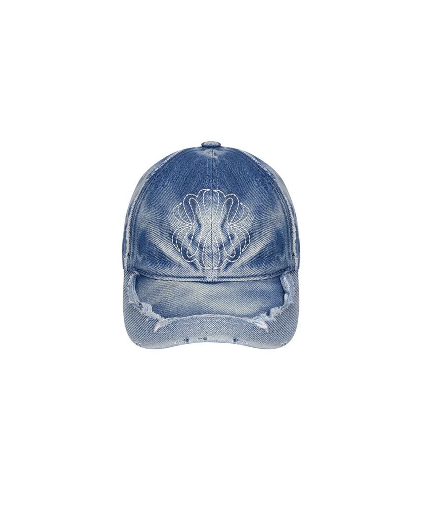 UNGIMMICK Vintage Frayed Denim Cap (Blue)