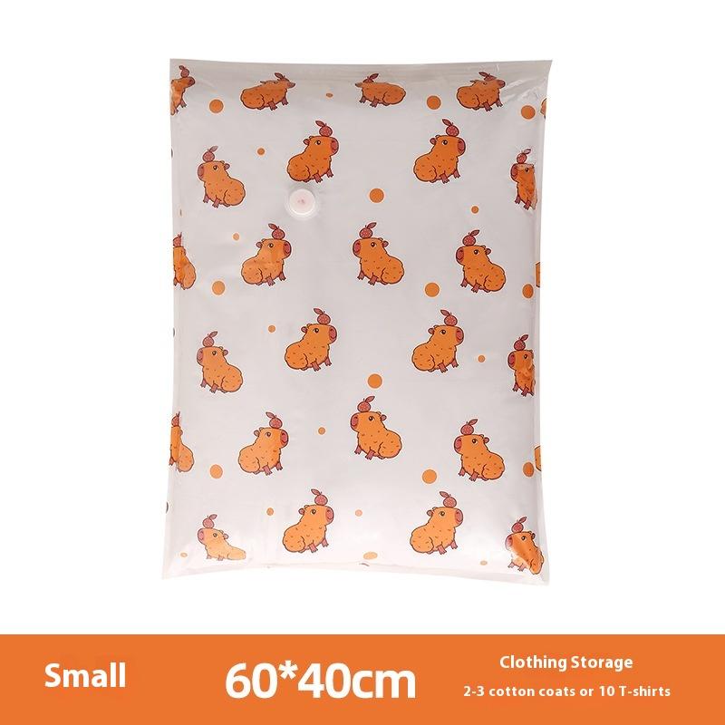 

1 шт. Мультяшная капибара Вакуумные пакеты Складные Компрессионные Экономящие место Вакуумный пакет для одежды Большой дорожный контейнер