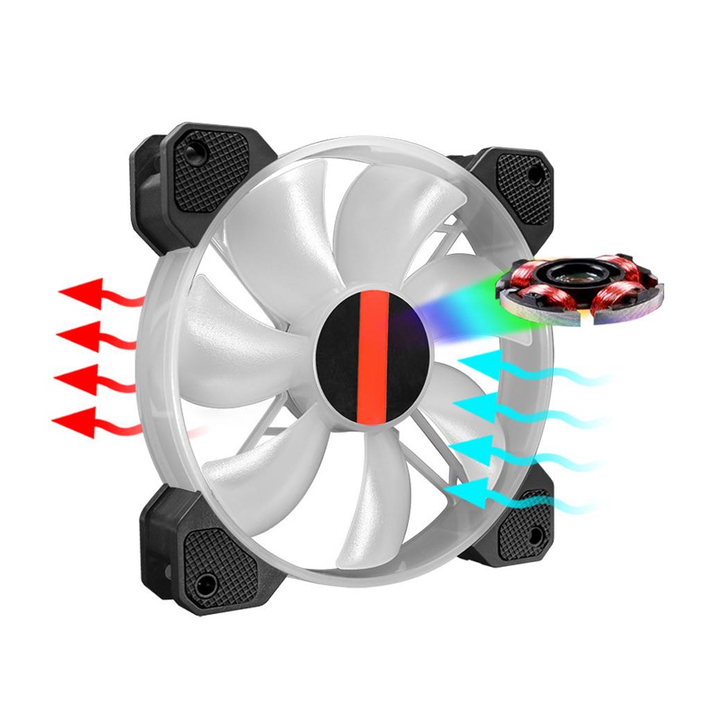 12cm Desktop PC Computer for Case Cooling Fan LED Lights Color Changing RGB Chassis Fan Controller Remote Control