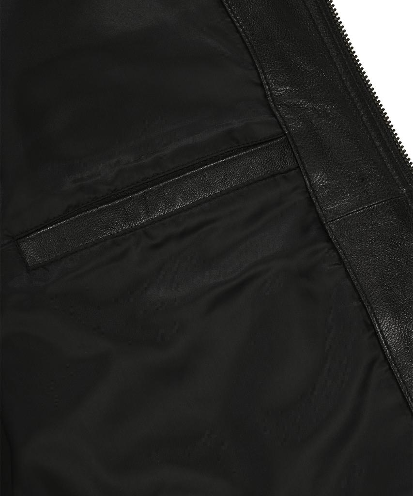 Avirex Goat Vegetable Leather Hooded Jacket / 7835950015 Black