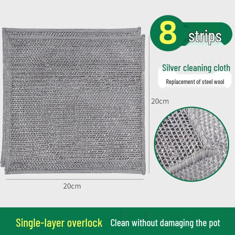 Esfregão de Lã de Aço de Dupla Face: Pano de Prato e Escova de Panela Antiaderente, Fácil de Limpar, Durável