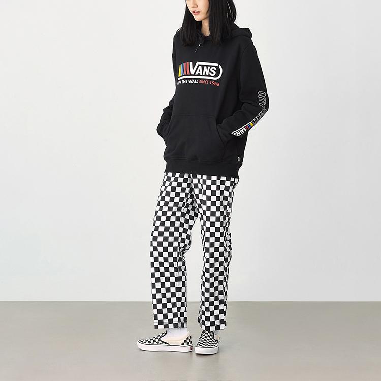 Vans Letter Print Hooded Sweatshirt Men Sweatshirts Black VN0A4RBGBLK