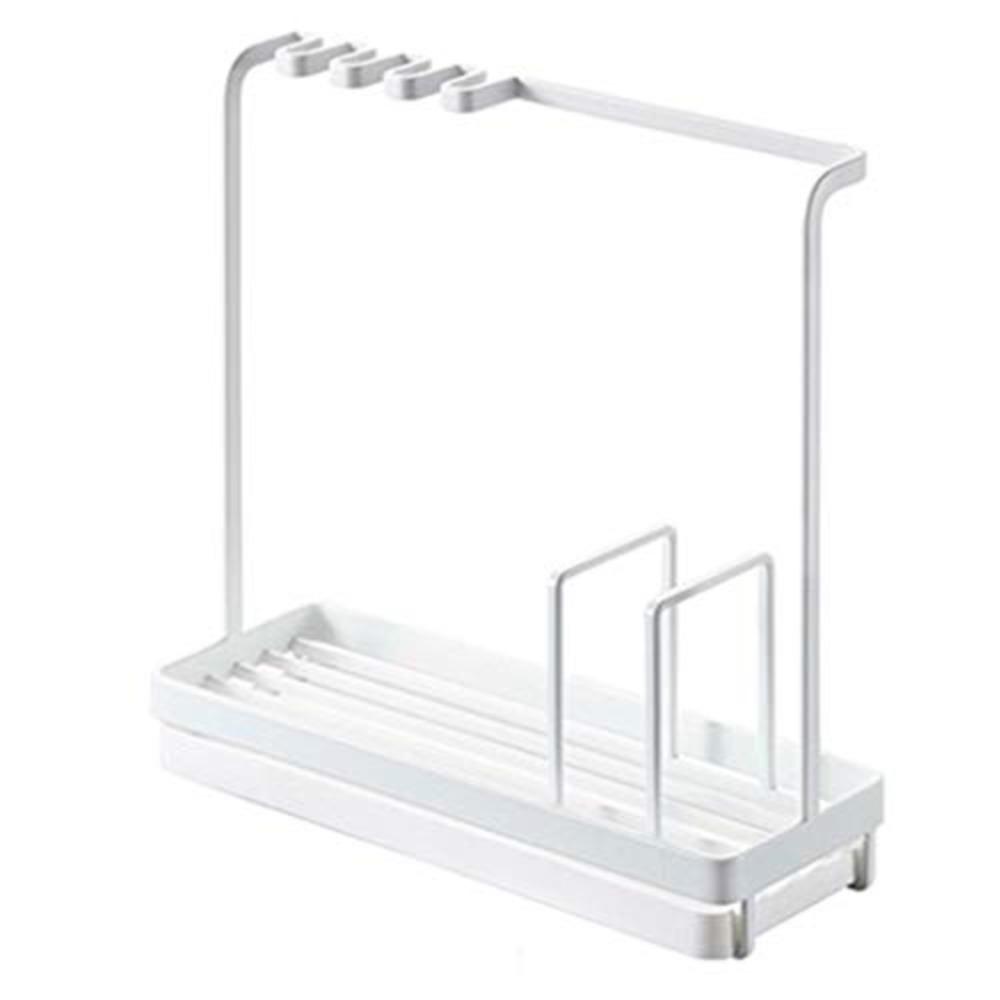 Self-draining Kitchen Dishcloth Drain Rack Steel Durable Dishcloth Holder Portable Storage Rack Above The Sink Kitchen Utensil белый