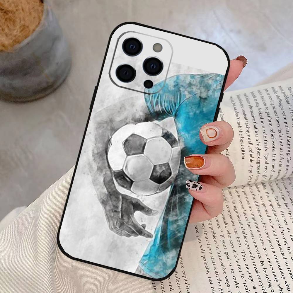 Soccer Ball Phone Case Silicone Soft For IPhone 17 16 15 14 13 12 11 X XR Plus Pro Max Plus