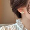 Elegant Rhinestone and Pearl Stud Earrings for Women - Retro French Popcorn Design, Exquisite and Versatile Accessories
