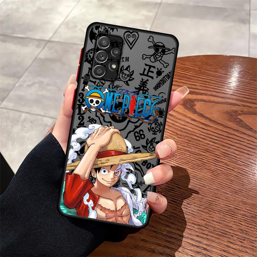 Phone Cover Case for Samsung Galaxy A73 A33 A14 A23 A52S A72 A54 A16 A15 A35 A53 A56 A55 A34 A36 A17 A52 One Piece Luffy Cute