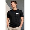 men's black short sleeve t-shirt with mountain graphic print, crew neck, soft cotton blend, relaxed fit, motivational quote design, casual daily wear