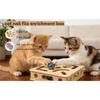 Stable Interactively Wooden Cats Scratching Toy Puzzle Mazes and Bells Ball for Engaging Playing and Natural Claws Care