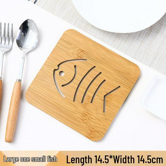 Cartoon Wooden Coaster - Heat-Resistant, Anti-Slip Pad for Kitchen and Table Use