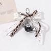 Y2K Leopard Print Beaded Heart Bow Keychain Charm