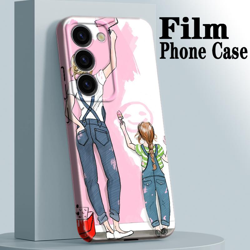 Dad Mom Baby Girl Family Phone Case For Samsung S23 S22 Plus Ultra A13 A12 A14 A21S A22 A23 A34 A53 A54 A73 Feilin Cover