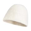 Simple white plush bucket hat women's autumn and winter face small knitted hat warm big head circumference basin hat tide