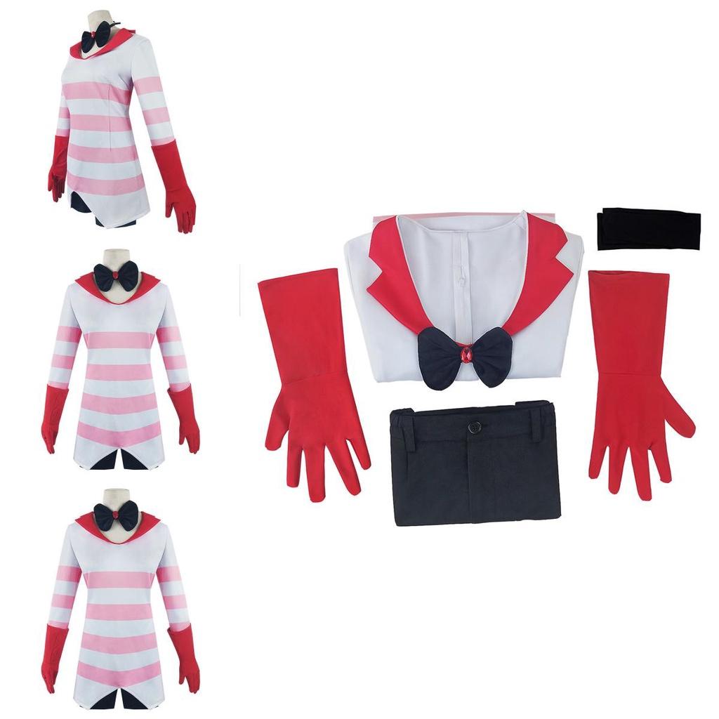 Superbe Costume de Cosplay d'Angel Dust de Hazbin Hotel Avec une Fabrication Exquise Pour Halloween