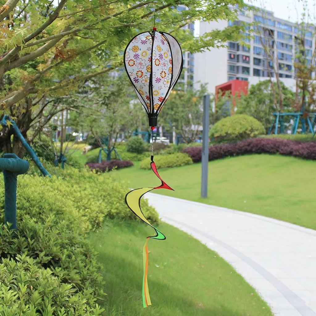 Hot Air Balloon Wind Spinner Pinwheels Rotating Windmill Ornament for Home Garden Lawn Decor Outdoor Hanging Decoration
