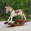 Cartoon Christmas Rocking Horse Handmade Horse Figurine Creative Resin Horse Statue  Bedroom
