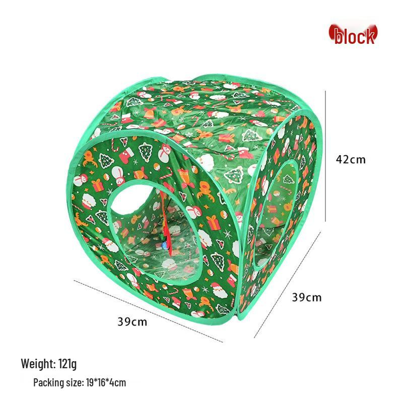 Rainbow Three-Way Foldable Cat Tunnel Toy
