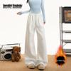Women's High-Waist Fleece-Lined Wide-Leg Casual Pants