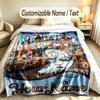 Fantasy Magic Theme Soft Blanket Personalized Custom Name Text Print Warm Blanket Home Sofa Bedroom Decor