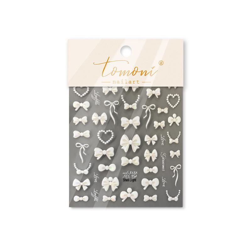 Modern Bow Shell Light Nail Art Stickers