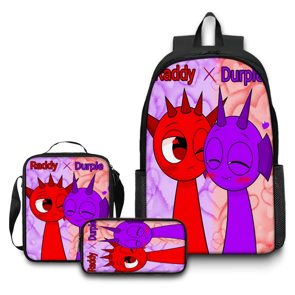 Rhythm Box Game School Bag Sprunki Load Reduction Cartoon Backpack Student Backpack Backpack D