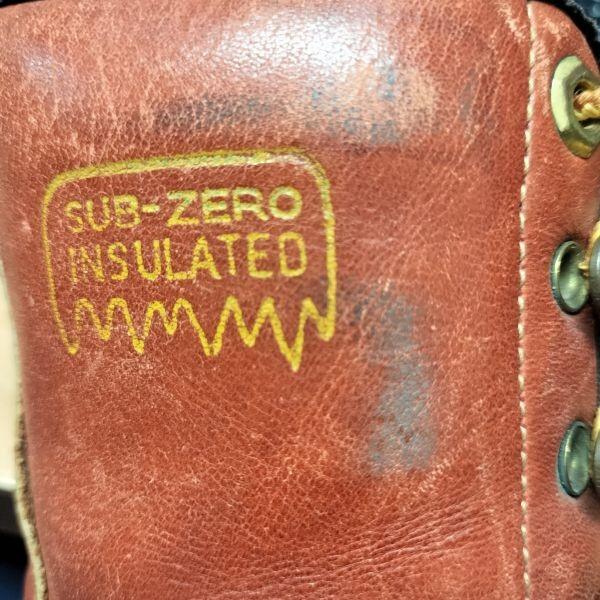 70s 80s Vintage SUB ZERO INSULATED Vibram Depose Montagna Block Work Boots Brown Size 26.5 27.0(USED)