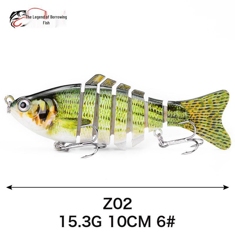 7-częściowy 10cm plastikowy bioniczny przynęta na ryby: Wielosekcyjny sztuczny przynęta słodkowodna